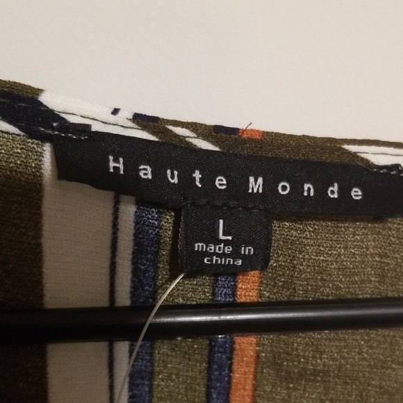 Haute Monde multi colored striped wrap blouse - Picture 3 of 5